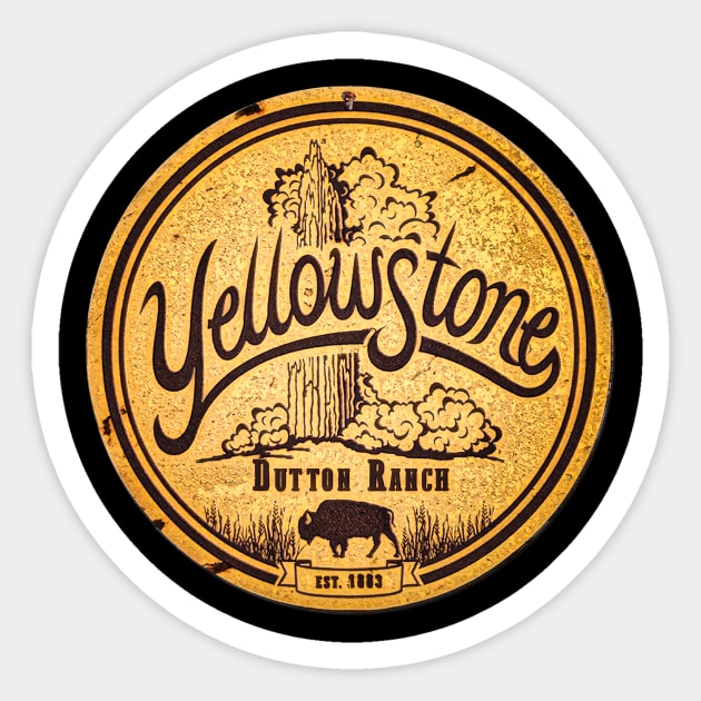 Aged yellowstone sign buffalo Sticker by RedRock_Photo